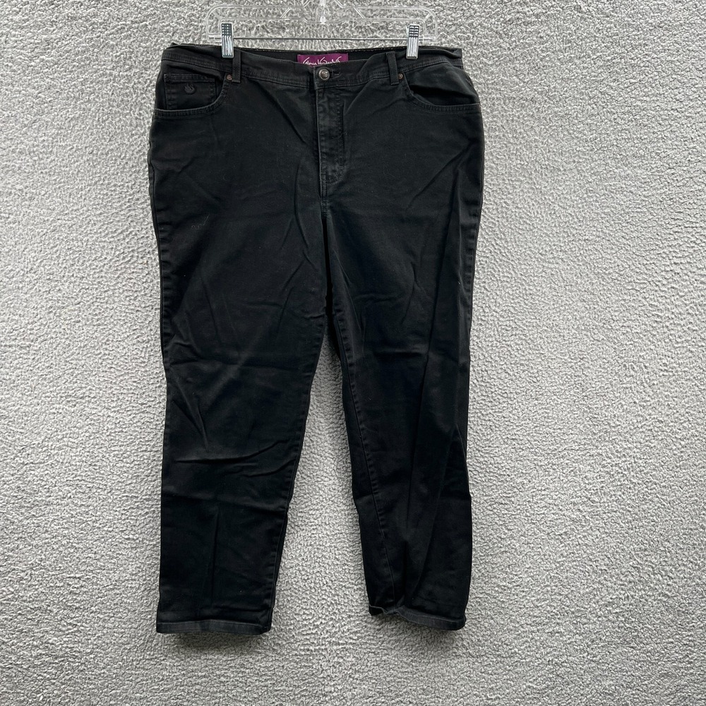 Gloria Vanderbilt Women Jeans 16W Black Stretch Slim Straight Minimalist Capsule